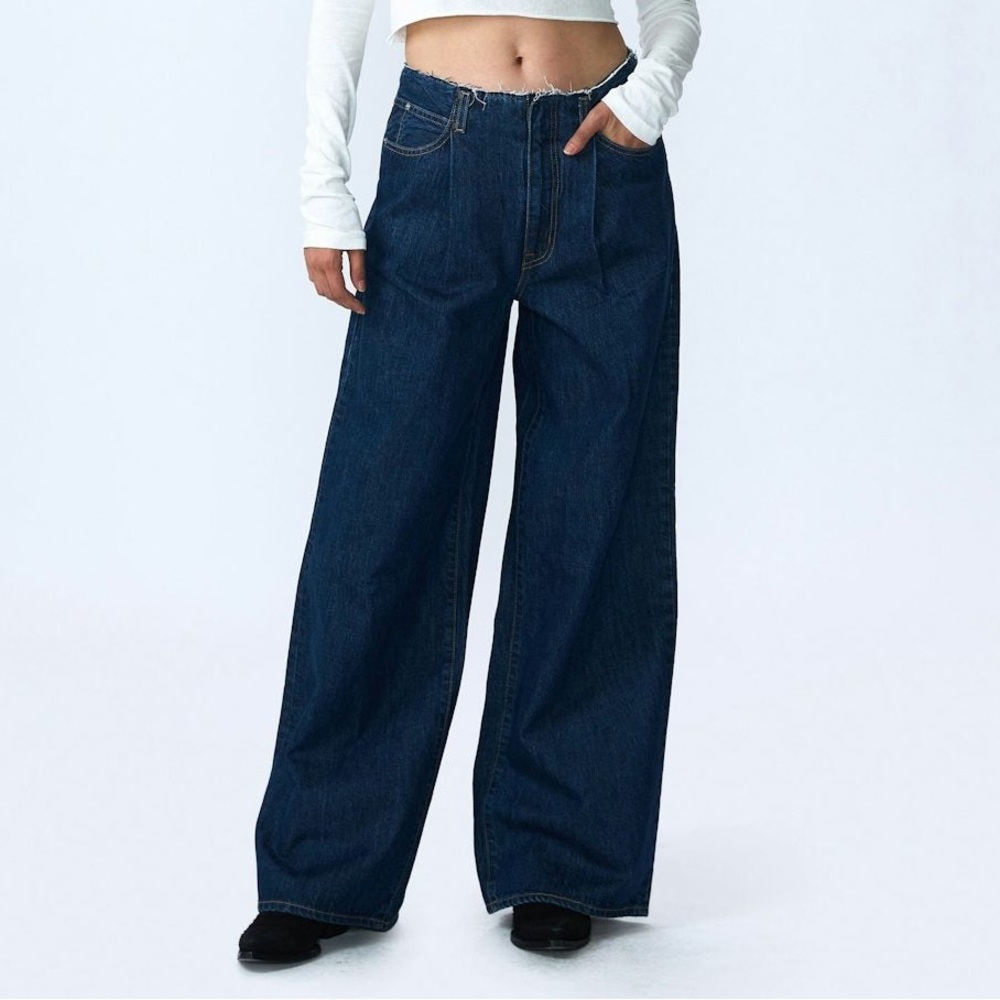 SLVRLAKE Taylor Infinite Dream Blue Wide Leg Low Rise Relaxed Fit Jeans EUC 26